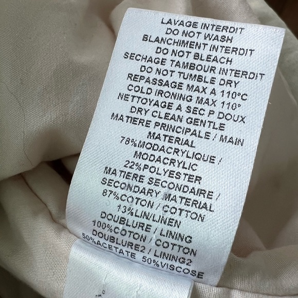 ❗️clearance❗️ See By Chloe - Faux Fur Puffed Jacket Cream Size 36 - Picture 10 of 10